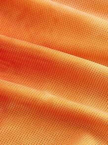 SHEIN MOD 大码女式橙色块印花喇叭带不对称下摆背心 - 彩色 - 查看 5