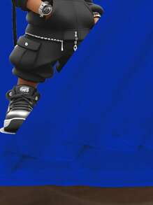 Tween Boy Cartoon Graphic Round Neck Tee For Summer - Royal Blue - View 4