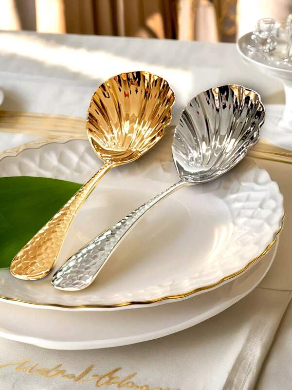 1Pc/2pcs Stainless Steel Thick Spoons, Mixing Spoons, Rice Spoons, Household And Dining Utensils, Kitchen, Christmas Gifts