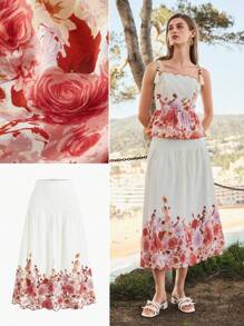 MOTF PREMIUM LINEN FLORAL PRINT SKIRT