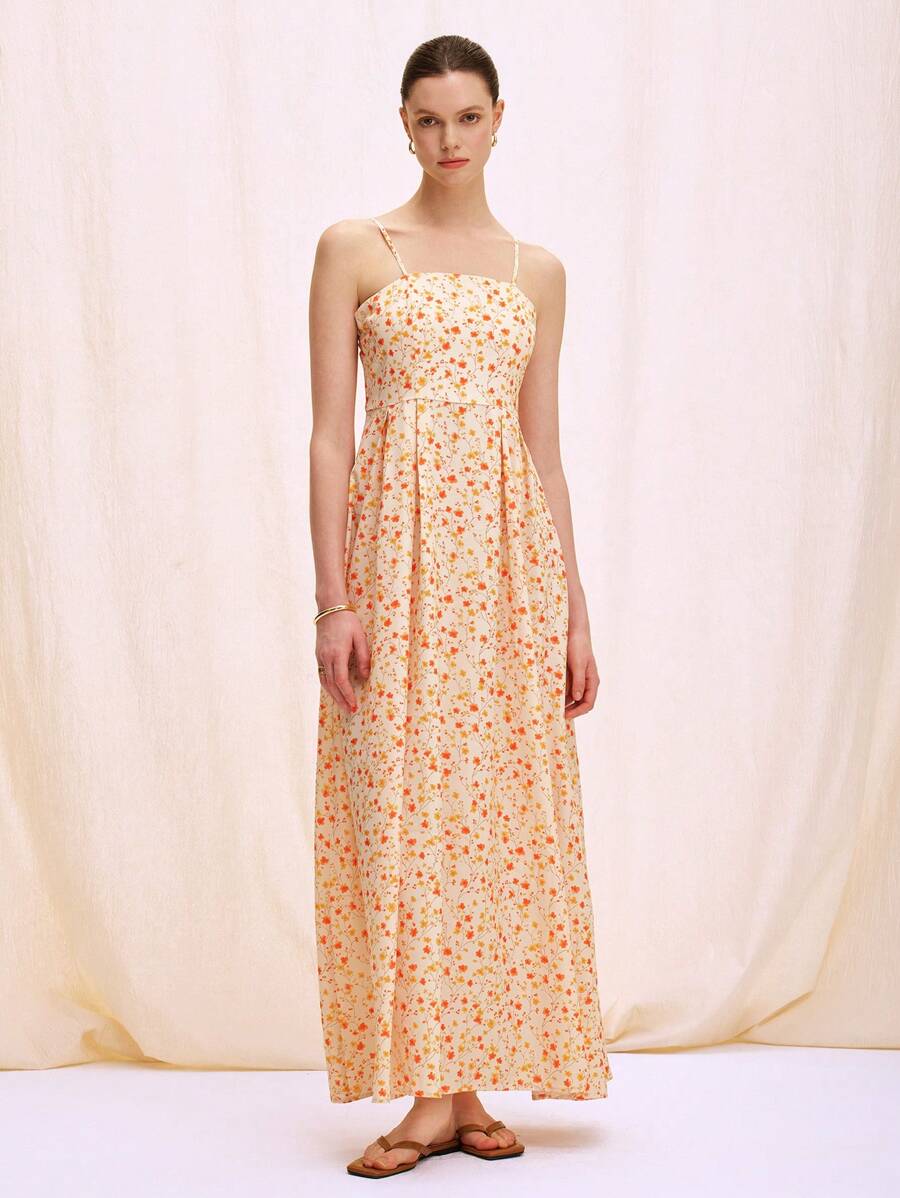 Chiquease Vestido de verano sin mangas con estampado floral elegante y retro para mujer - Multicolor - Ver 1