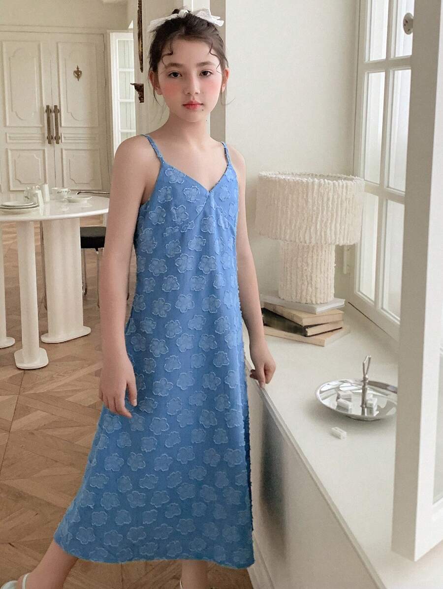 DAZY Tween Girl Casual Dress For Autumn, Back To School Clothes - Blue - View 1