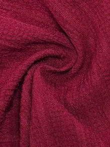 SHEIN Clasi 大码女式休闲/度假 V 领无袖拼布纹理面料连衣裙 - 紅色 - 查看 4