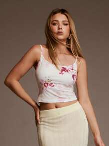 Forever 21 Áo ba lỗ in họa tiết hoa mùa xuân dành cho nữ đi biển thường ngày - Nhiều màu - Xem 4