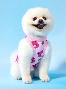 PETSIN Set de 2 piezas Chaleco sin mangas con estampado de oso de dibujos animados transpirable y refrescante para mascotas, gatos y perros - Multicolor - Ver 5