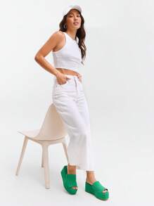 Solezae Open Toe Strap Wedge Slide Sandals Summer Shoes Spring Shoes Spring Break Easter Vacation Shoes Casual Shoes Beach Shoes Mother's Day Present Valentine's Day - Green - View 5