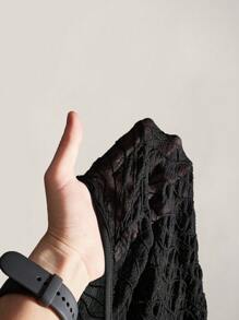 SHEIN ICON Plus Size Knitted Jacquard Flared Sleeve Pleated Square Neck Sexy T-Shirt, Knit Top, Suitable For Summer, Y2K Style