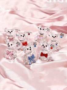 SHEIN 1pc Crystal Bear Ornaments, With Gift Box, Creative Birthday Gift, Wedding Gift, Desktop Car Ornaments, Gifts For Girlfriend/Wife, Boyfriend/Husband, Colleagues, Customers, Leaders, Classmates