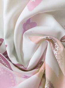 Flirla Women Plus Size Palm Tree Print Halter Neck Dress For Summer - Purple - View 3