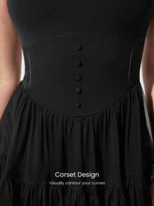 GLOWMODE FeatherFit™-Air Power Play Quần short Peekaboo nhẹ Túi bên hông Cúp có thể tháo rời Cổ rộng Áo corset lưới Racerback Đầm năng động Trang phục thường ngày - màu đen - Xem 5