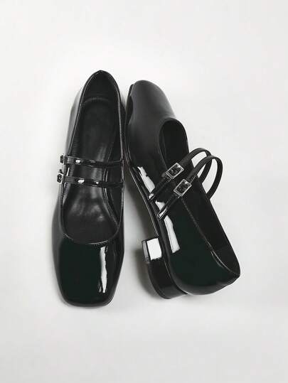 Solezae Women's Elegant Round Toe Patent Pu Mary Jane Flats Summer Shoes Spring Shoes Spring Break Easter Prom Heels Wedding Shoes Mother's Day Present For Christmas