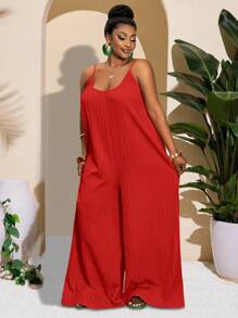 Slaydiva 新潮锐舞、复活节、老钱风、乡村音乐会、外出、仙女风、音乐节、热带度假女装；夏季、春季、欧洲夏季服装；大码西部牛仔装；音乐会、毕业典礼服装；百搭、简约、休闲、性感基础款；大码扎染无袖连体裤/连身裙 - 紅色 - 查看 10
