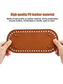 4 件钩针编织包底垫，椭圆形 PU 皮革包底插件带孔，适用于 DIY 手提包和钱包制作 - 彩色 - 查看 5