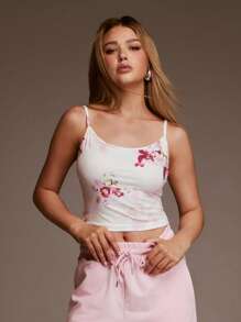 Forever 21 Áo ba lỗ in họa tiết hoa mùa xuân dành cho nữ đi biển thường ngày - Nhiều màu - Xem 1