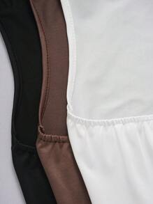 SHEIN Unity 3 件套女士夏季简约纯色垂坠领连体衣女士基本款沙滩装女士度假装女士沙滩装女士基本款上衣女士健身服