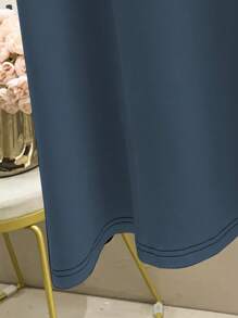 Lacomfia Camiseta casual de cuello redondo y manga corta con bloques de color de estilo retro para tallas grandes - Neblina azul - Ver 3