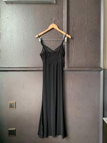 DAZY Bộ đồ ngủ ren mỏng viền ren cho nữ kèm quần lót dây chữ G, gợi cảm - màu đen - Xem 10