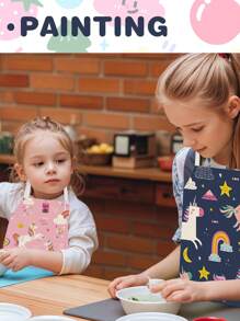 1/2/4 件儿童围裙，卡通独角兽风格男孩女孩围裙，适用于烹饪、烘焙、艺术绘画、园艺围裙、儿童围裙、儿童围裙、儿童围裙、幼儿烹饪围裙、男童围裙、儿童围裙、围裙、儿童围裙、儿童围裙、儿童烹饪围裙、幼儿围裙、儿童厨师、儿童烹饪围裙、可爱围裙、儿童围裙、儿童围裙、围裙