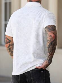 Manfinity Homme Polo de manga corta de color liso para hombres, elegante para el verano