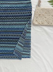 Soleia Váy kẻ sọc xếp ly buộc phía trước cho nữ Trang phục đi biển mùa xuân hè cho phụ nữ - Nhiều màu - Xem 5