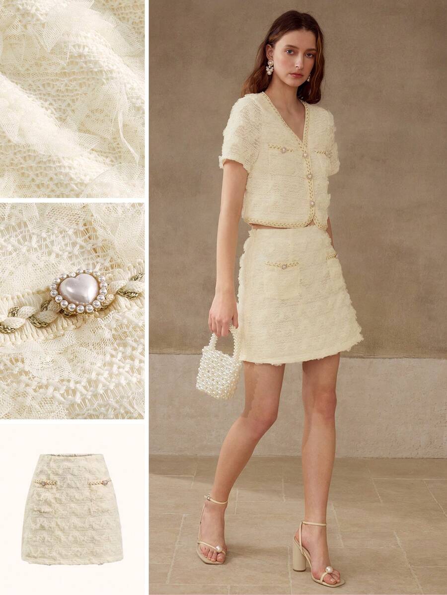 MOTF PREMIUM 贴花撞色绑带裙