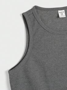SHEIN Paquete múltiple de parte superior de unicolor para niño preadolescente, informal y universitario, cómodo, versátil, de tela suave apto para uso diario, escuela, viajes, deportes al aire libre, primavera/verano - Multicolor - Ver 4