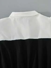 Sweetra Young Teen Girls Contrast Color 2 In 1 Short Puff Sleeve Summer Dress