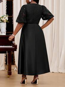 Fleurora Plus Size Formal Evening Gown (Embellished Style), Party Dress, For Wedding Guest