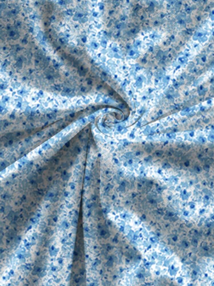 Soleia 2 件套女士休闲花卉印花短款吊带背心和裙子套装，适合夏季度假蓝色两件套女士 - 彩色 - 查看 4