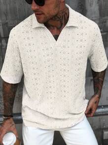 Manfinity RSRT Chemise polo en tricot à texture ajourée pour hommes