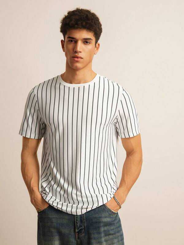 SWAVVY Men T-Shirts Fit 2 Pcs Crew Neck Short Sleeve Basic Tee Casual Back To School Clothes Summer