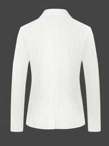 Calvornis 男士修身休闲西装外套，白色商务办公男士优雅时尚西装外套 - 白色 - 查看 2