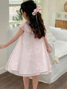 DAZY Rochie cu suprapunere de plasă pentru fete, haine de vară pentru fete tinere