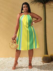 Maweii Plus Size Women's Sexy Tropical Floral Print Spaghetti Strap High-Low Dress, Vacation/Holiday/Resort