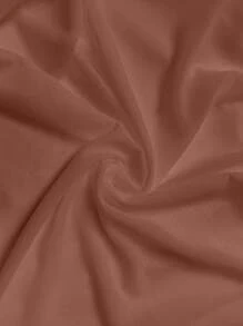 MaterniChic 孕妇纯色圆领褶皱修身无袖连衣裙 - 卡其色 - 查看 6