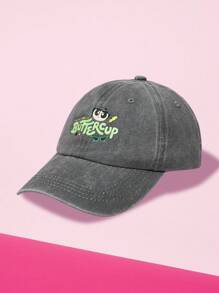THE POWERPUFF GIRLS X SHEIN Buttercup Muster modische gewascheneBaschecap