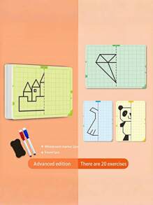 20 片可爱卡通绘画拼图套装 | 描摹卡和可擦拭笔控游戏 | 学龄前学习玩具 | 幼儿教育写作练习 | 课堂教学辅助 | 认知发展活动 - 彩色 - 查看 7