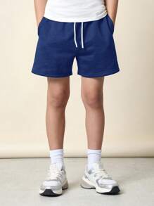 SUMWON 2 paquetes de shorts deportivos con cordón para correr, baloncesto, uso casual, deportivo, gimnasio, estar en casa, actividades, trotar, para jóvenes