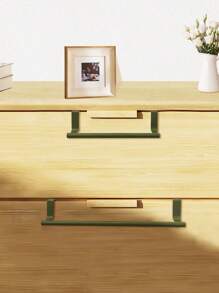 SHEIN Basic living 1入綠色單桿掛毛巾架櫥櫃門掛式無痕浴巾桿 - 綠色 - 查看 2