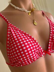 SHEIN MOD 3pcs/Set Sexy Triangular Bikini With Sheer Net, Swimsuit Set