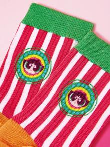 THE POWERPUFF GIRLS X SHEIN Colorful Little Policewoman Knee High Socks With Football Field Vibes - Mouldless - View 2