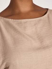 MUSERA Plus Size Slash Neck Linen Look Sleeveless Longline Top Casual, Spring, Cute, Cool Girl, Casual, Summer