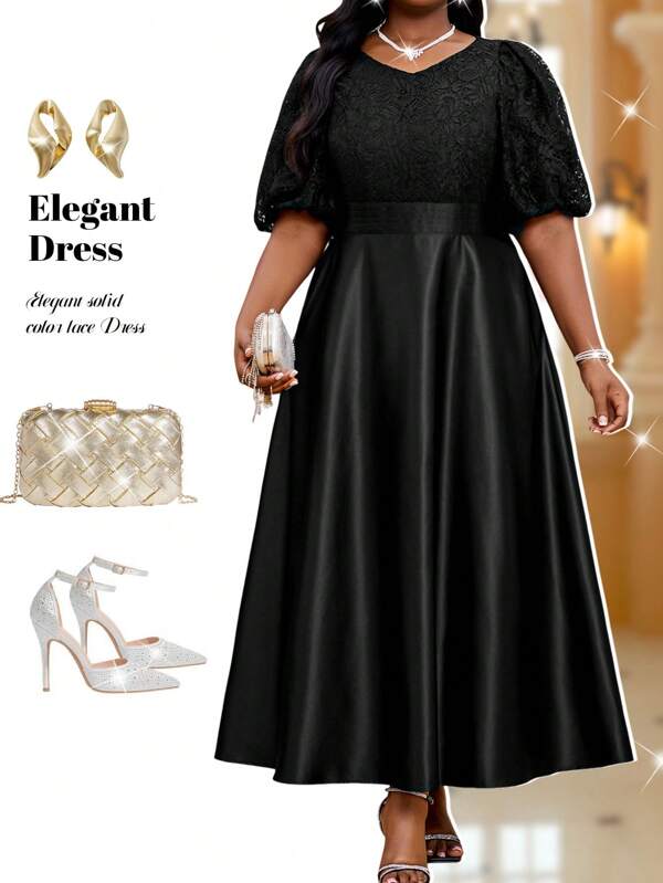 Fleurora Plus Size Formal Evening Gown (Embellished Style), Party Dress, For Wedding Guest