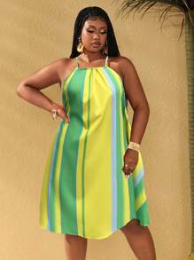 Maweii Plus Size Women's Sexy Tropical Floral Print Spaghetti Strap High-Low Dress, Vacation/Holiday/Resort