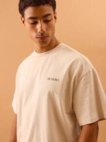 Musero Men Oversized Jersey Graphic Short Sleeve T-Shirt Drop Shoulder Style Summer Spring Holiday Vacation - Grey - View 5