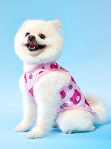 PETSIN Set de 2 piezas Chaleco sin mangas con estampado de oso de dibujos animados transpirable y refrescante para mascotas, gatos y perros - Multicolor - Ver 6