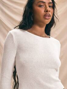 MUSERA Long Sleeve Soft Flare Sleeve Top Holiday Soft Serve Airport Holiday Back To School Autumn Fall Winter  ,Elegant - Cream - View 5