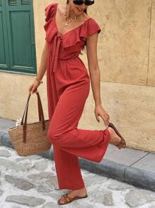 SHEIN Frenchy جمبسوت سيدات ذات لون أحادي عادية