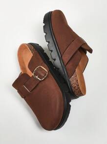 Solezae Brown Chunky Platform Boston Clogs - Superior Comfort And Street Style With Lug White Sole And Contoured Footbed Summer Shoes Spring Shoes Spring Break Easter Mother's Day Present For Christmas Valentine's Day - Brown - View 4