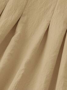 Linhara Plus Size Summer Simple Casual Sleeveless Dress - Khaki - View 3